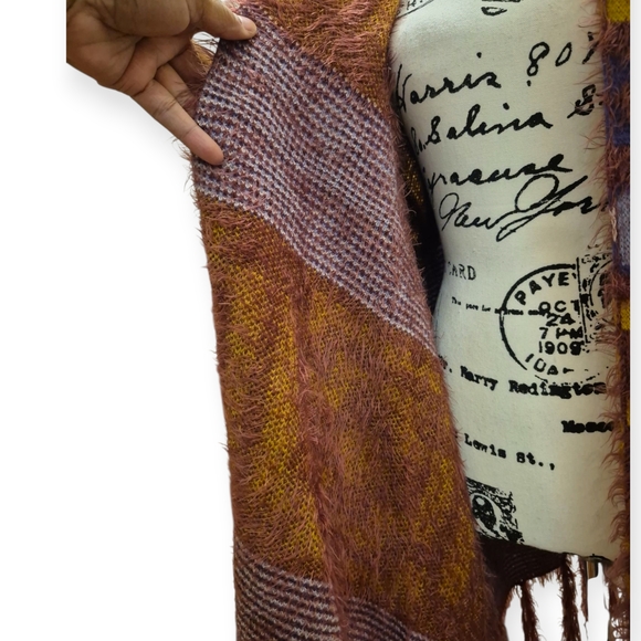 Free People Diamondback Cozy Kimono Plum One Size - Picture 7 of 8